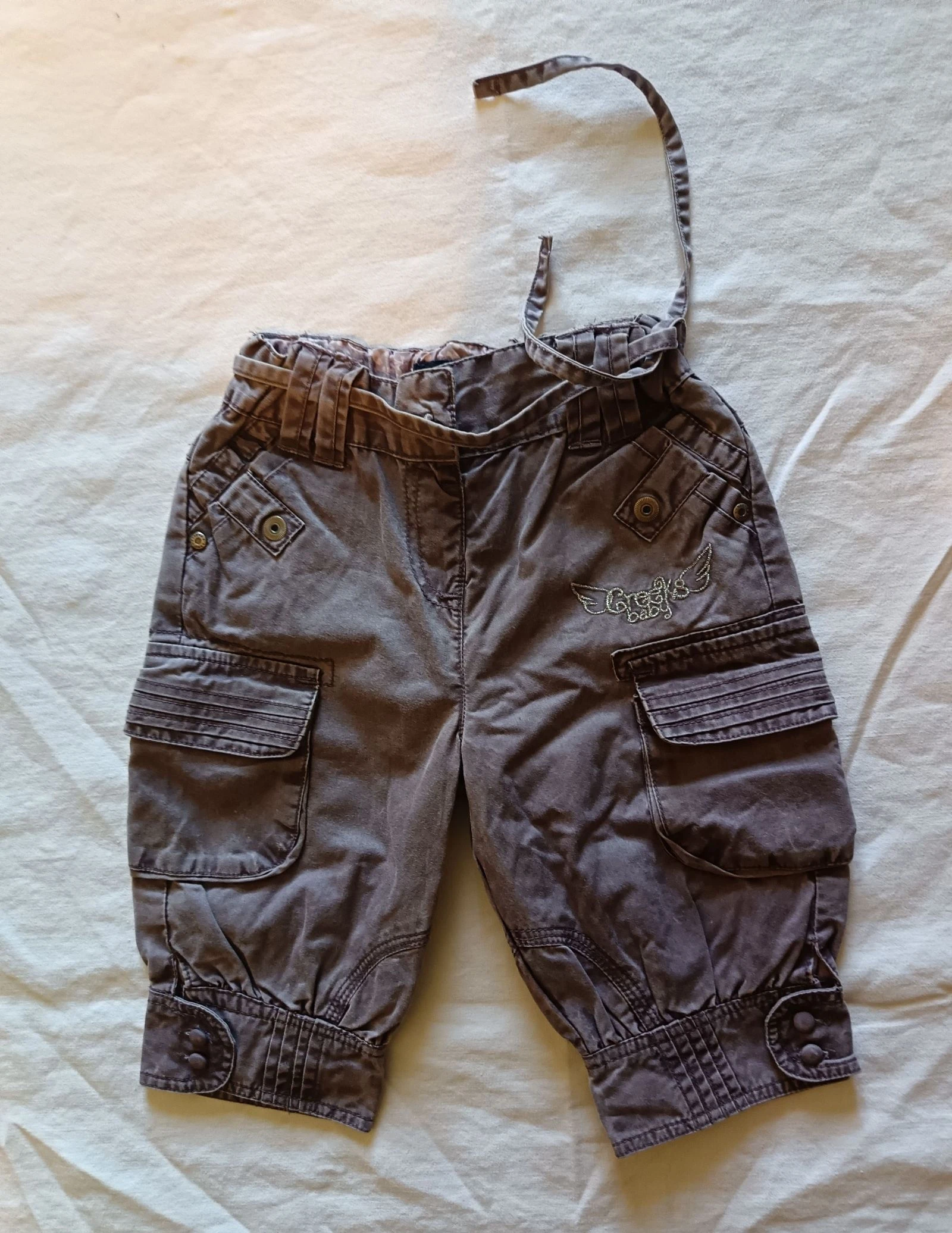 Comme neuf Pantalon Cargo Creeks Baby Gris Violet 24 Mois